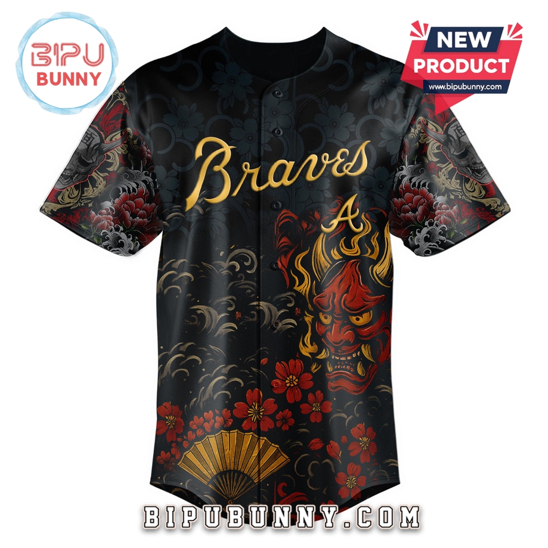 Atlanta Braves MLB x Yakuza Bloodline Baseball Jersey Atlanta Braves MLB x Yakuza Bloodline Baseball Jersey