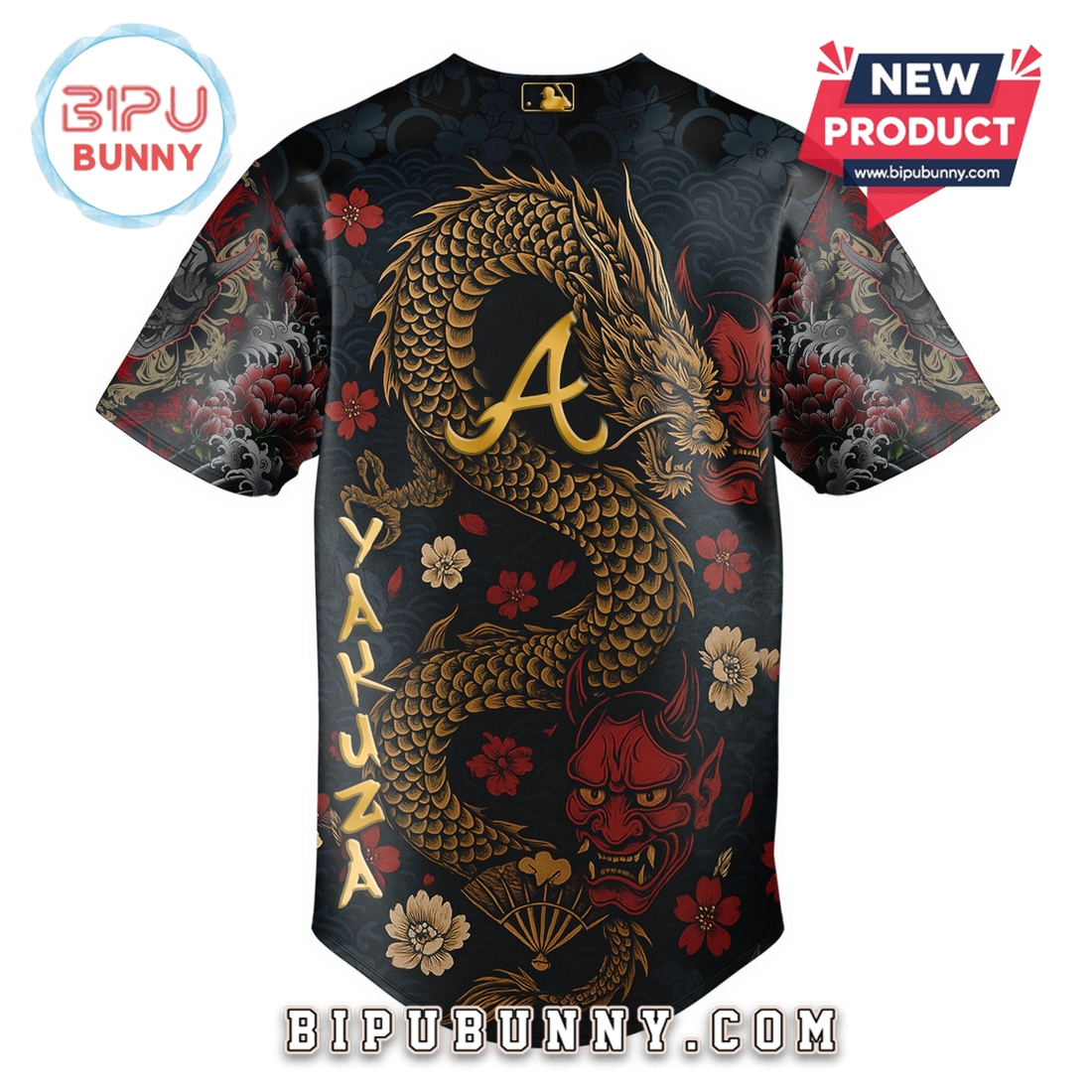 Atlanta Braves MLB x Yakuza Bloodline Baseball Jersey Atlanta Braves MLB x Yakuza Bloodline Baseball Jersey