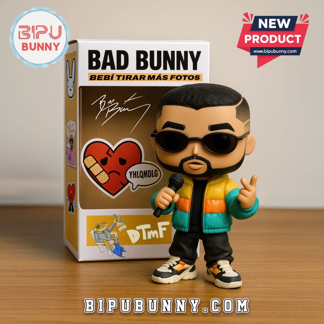 Bad Bunny Collectible Figure, Reggaeton Star Vinyl Gift Bad Bunny Collectible Figure, Reggaeton Star Vinyl Gift