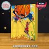 Basketball-themed Christmas advent calendar with a player jumping to dunk.