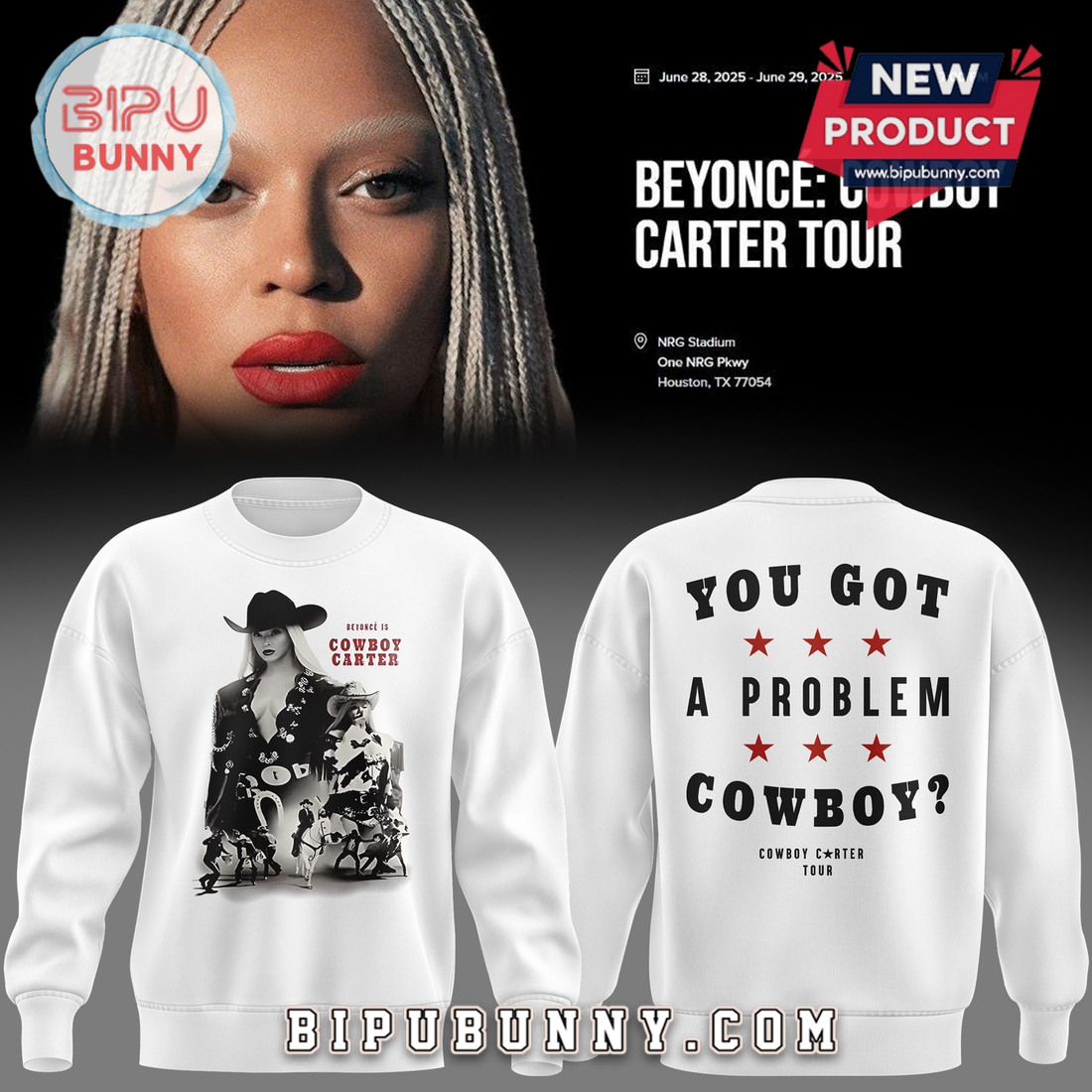 Beyonce Cowboy Carter Tour 2025 White Hoodie Beyonce Cowboy Carter Tour 2025 White Hoodie