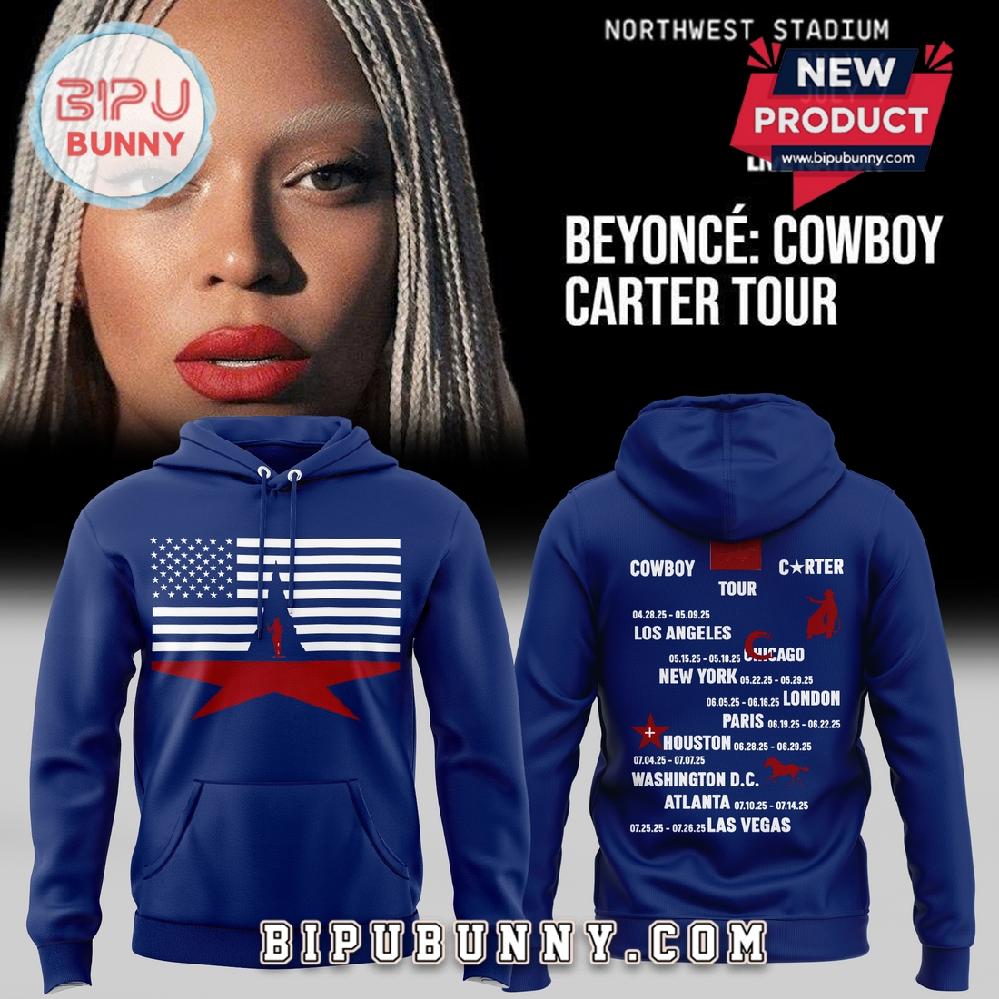 Beyonce x Washington Commanders Navy Hoodie Beyonce x Washington Commanders Navy Hoodie