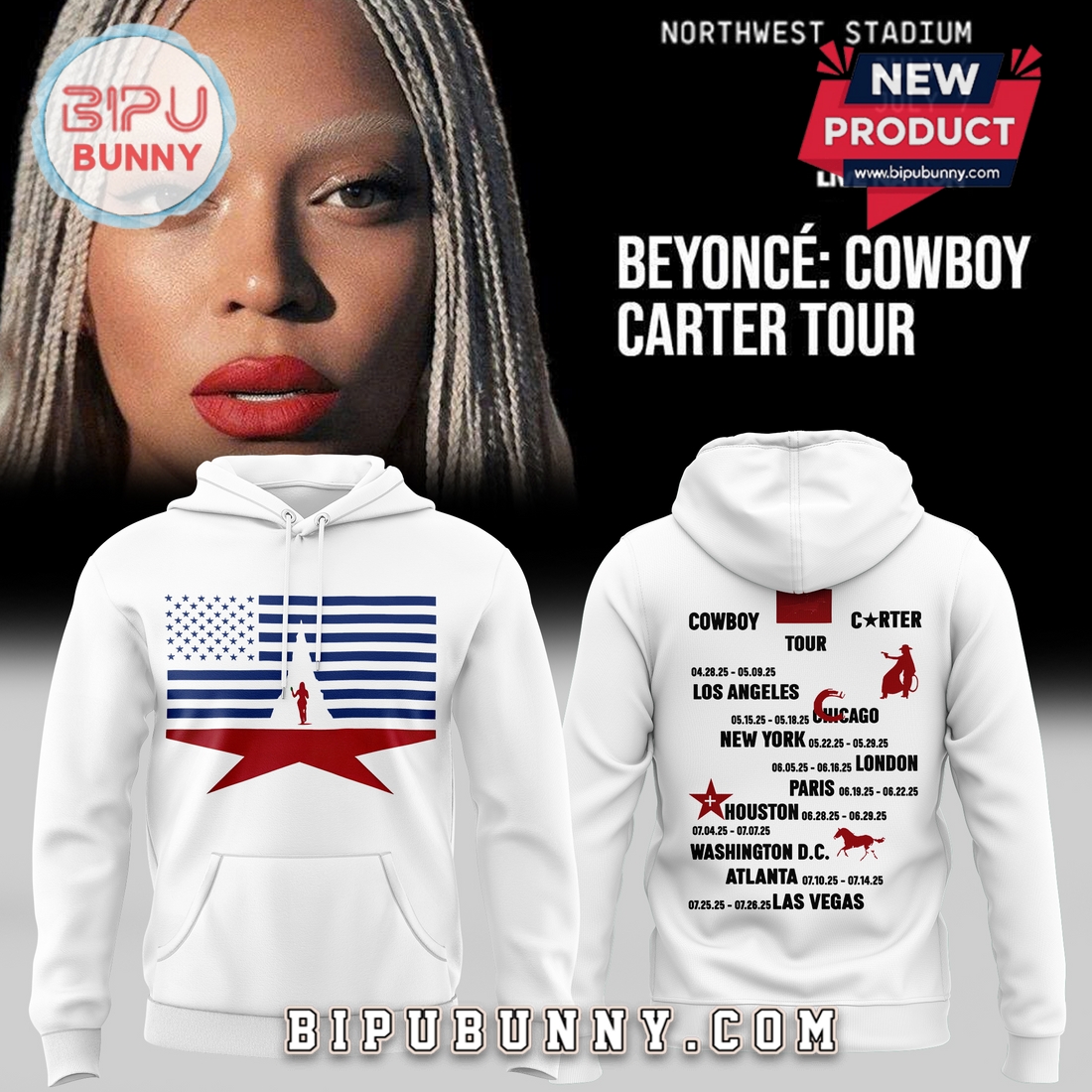Beyonce x Washington Commanders White Hoodie Beyonce x Washington Commanders White Hoodie
