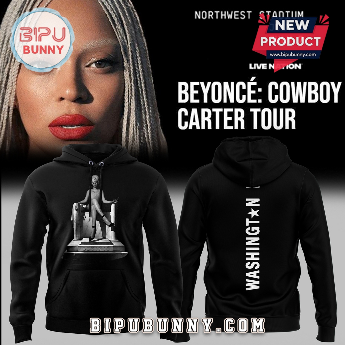 Beyonce x Washington DC Black Hoodie 2025 Beyonce x Washington DC Black Hoodie 2025