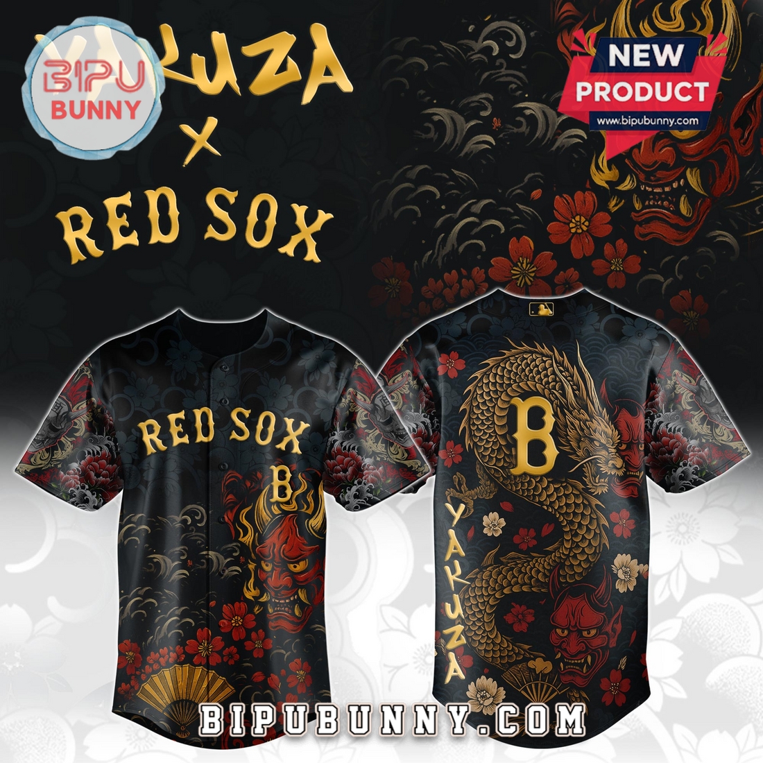 Boston Red Sox MLB x Yakuza Bloodline Baseball Jersey Boston Red Sox MLB x Yakuza Bloodline Baseball Jersey