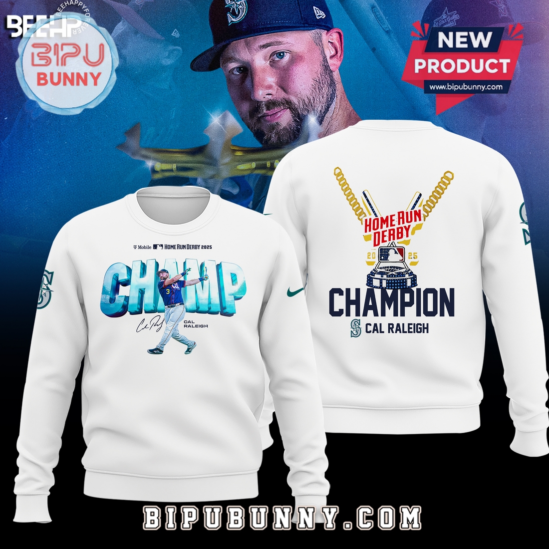 Cal Raleigh Seattle Mariners Home Run Derby Signatures Hoodie Cal Raleigh Seattle Mariners Home Run Derby Signatures Hoodie