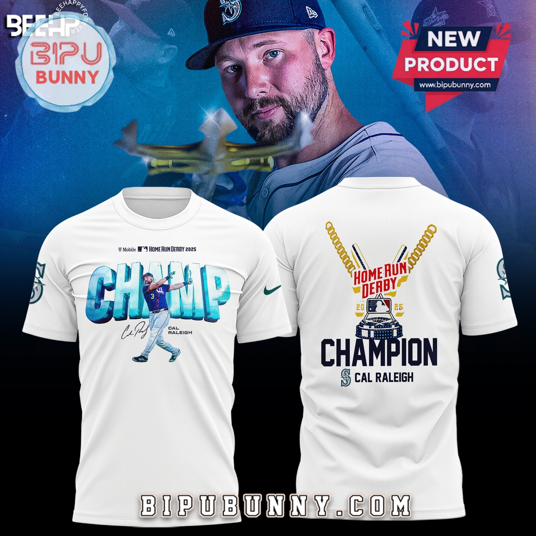 Cal Raleigh Seattle Mariners Home Run Derby Signatures Hoodie Cal Raleigh Seattle Mariners Home Run Derby Signatures Hoodie