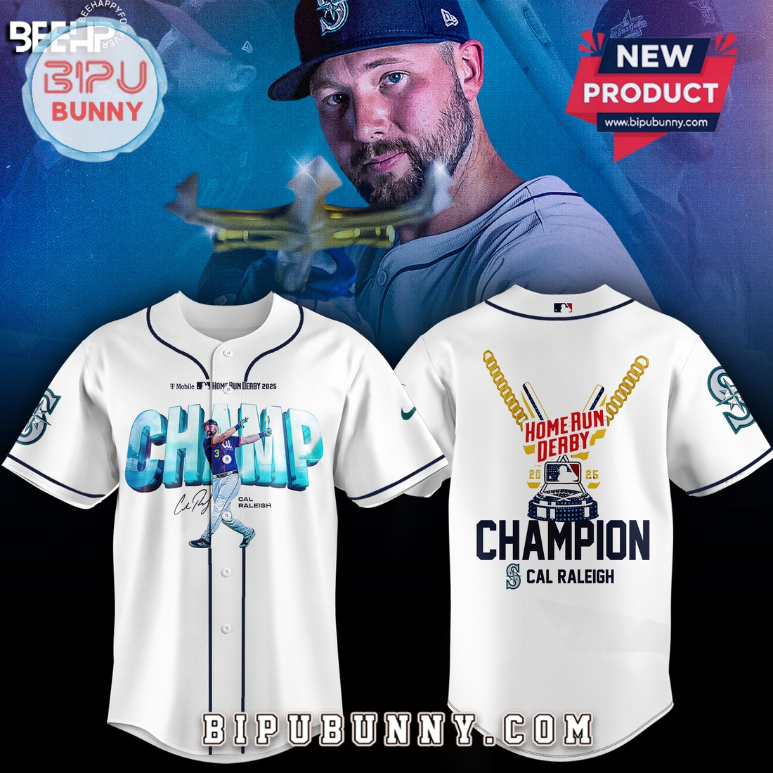 Cal Raleigh Seattle Mariners Home Run Derby Signatures Jersey Cal Raleigh Seattle Mariners Home Run Derby Signatures Jersey