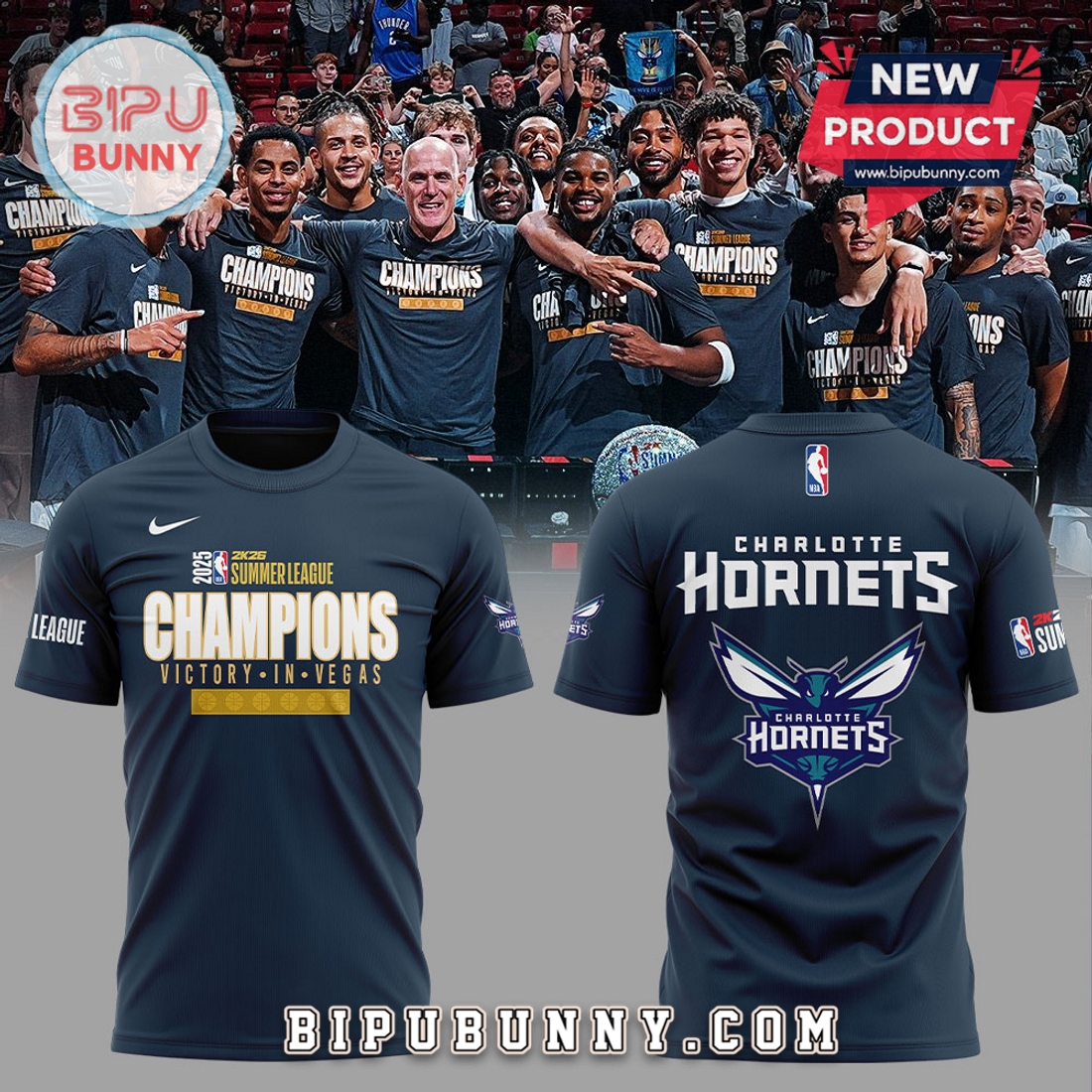 Charlotte Hornets 2025 Winners Of The Summer Hoodie Charlotte Hornets 2025 Winners Of The Summer Hoodie