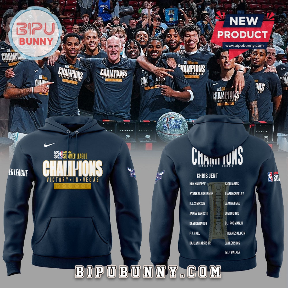 Charlotte Hornets Winners Of The Summer Champions Hoodie Charlotte Hornets Winners Of The Summer Champions Hoodie