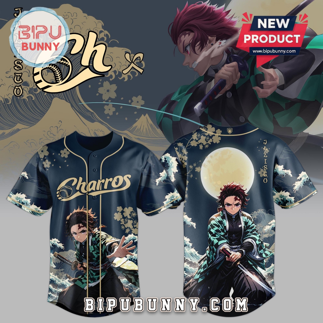 Charros LMB x Demon Slayer Limited Edition Baseball Jersey Charros LMB x Demon Slayer Limited Edition Baseball Jersey