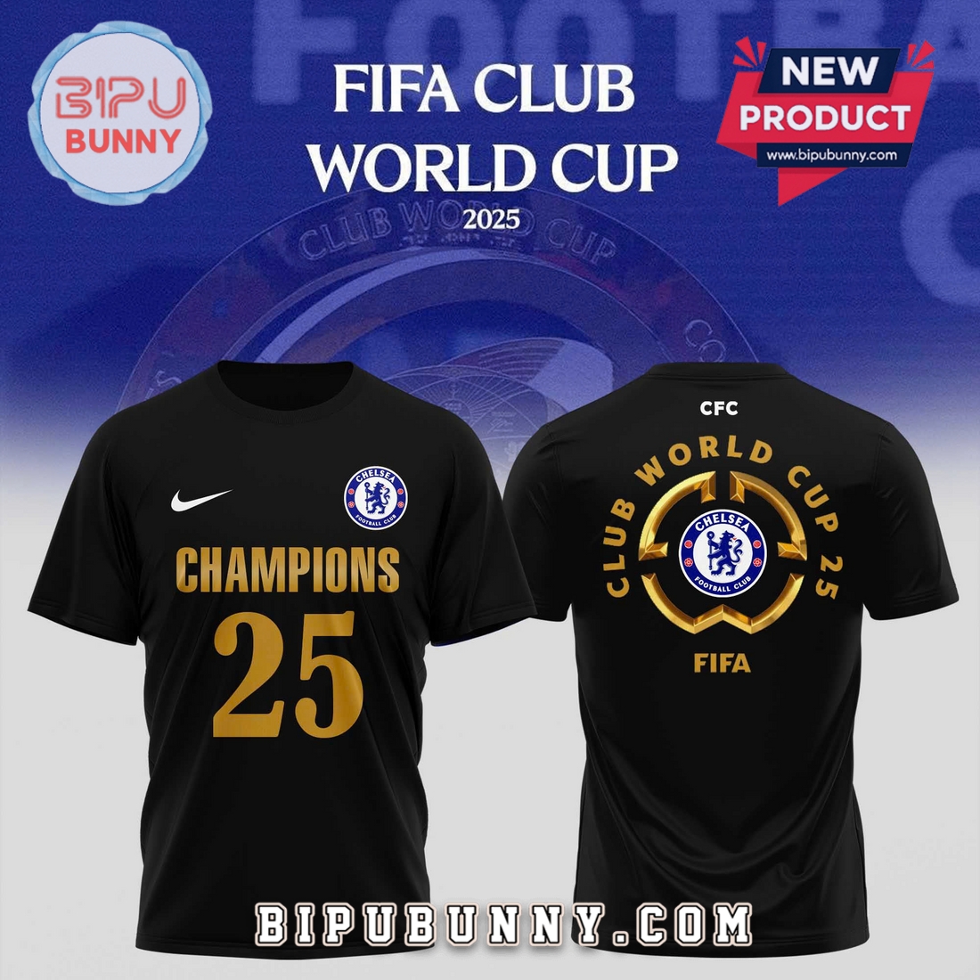 Chelsea – FIFA Club World Cup Champions 2025 Black Shirt Chelsea – FIFA Club World Cup Champions 2025 Black Shirt