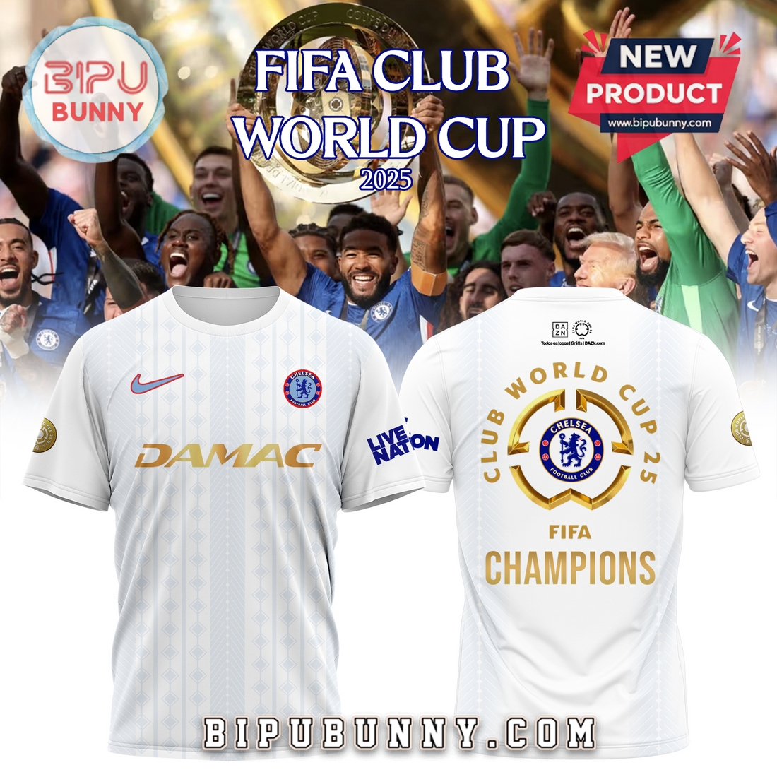 Chelsea FIFA Club World Cup Champions 2025 White Hoodie Chelsea FIFA Club World Cup Champions 2025 White Hoodie