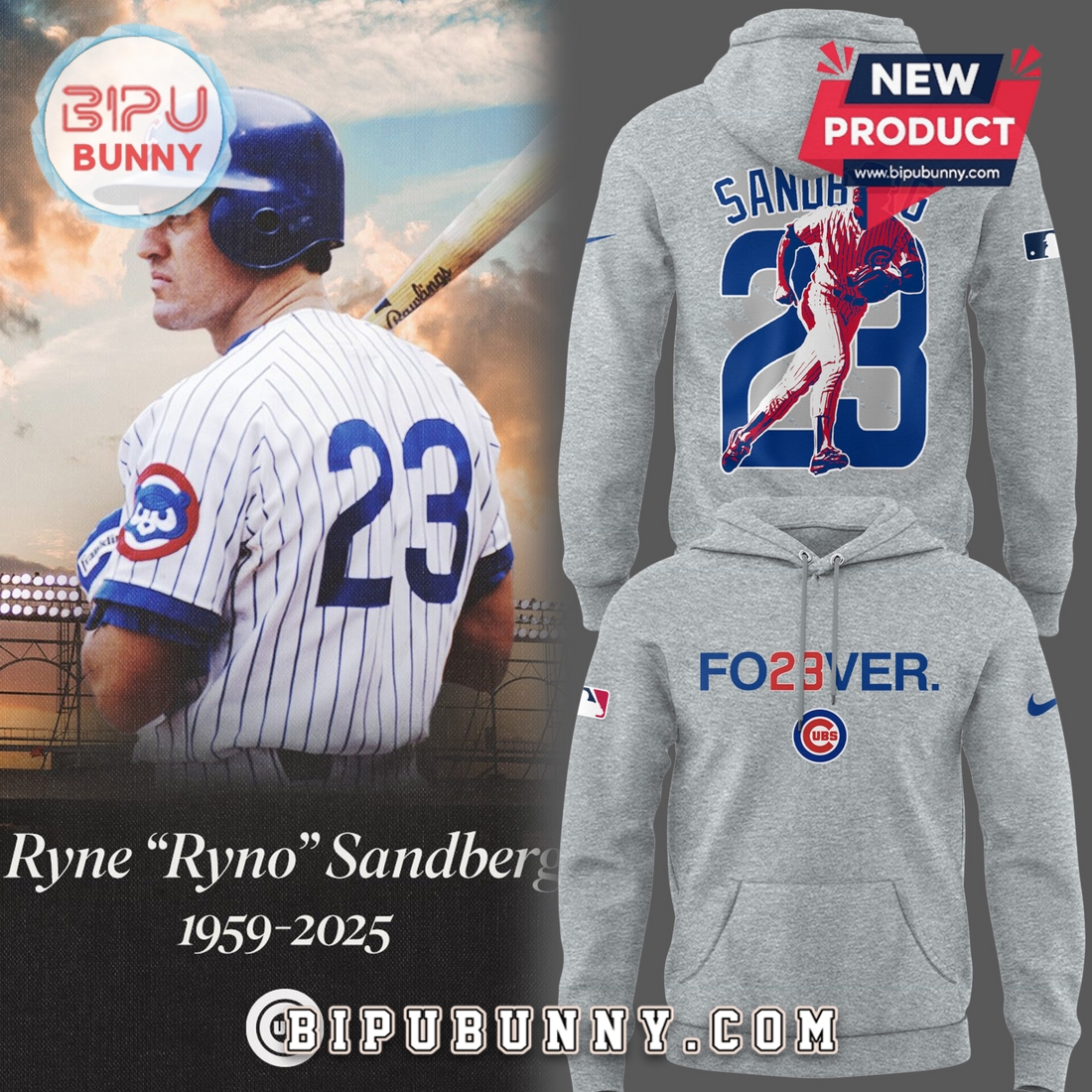 Chicago Cubs Baseball Ryne Ryno Sandberg Hoodie Chicago Cubs Baseball Ryne Ryno Sandberg Hoodie