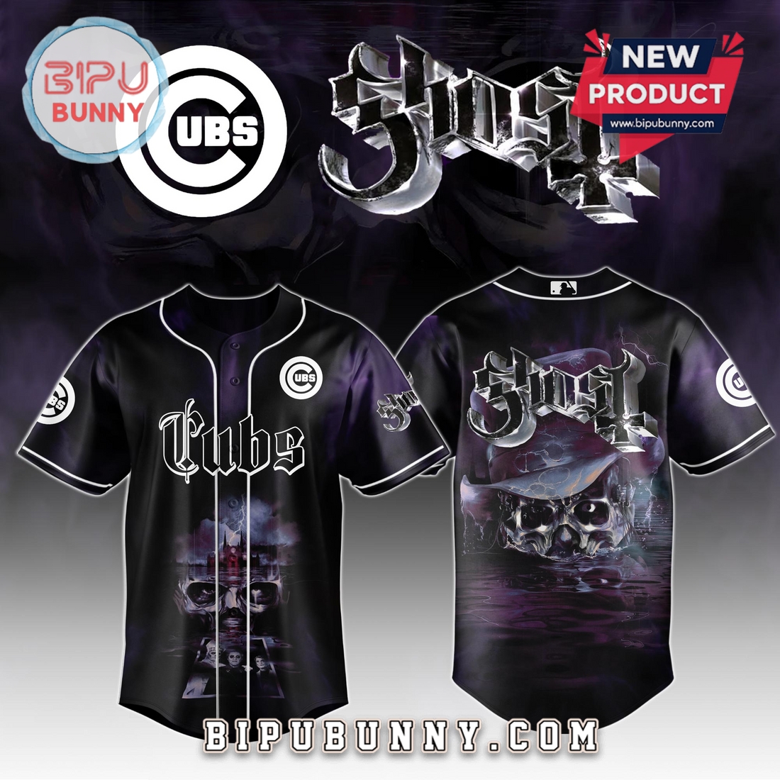 Chicago Cubs MLB GHOST Skeletour World Tour 2025 Jersey Chicago Cubs MLB GHOST Skeletour World Tour 2025 Jersey