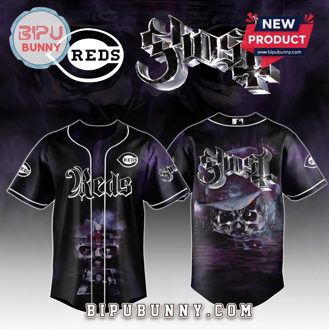 Cincinnati Reds MLB GHOST Skeletour World Tour 2025 Jersey Cincinnati Reds MLB GHOST Skeletour World Tour 2025 Jersey
