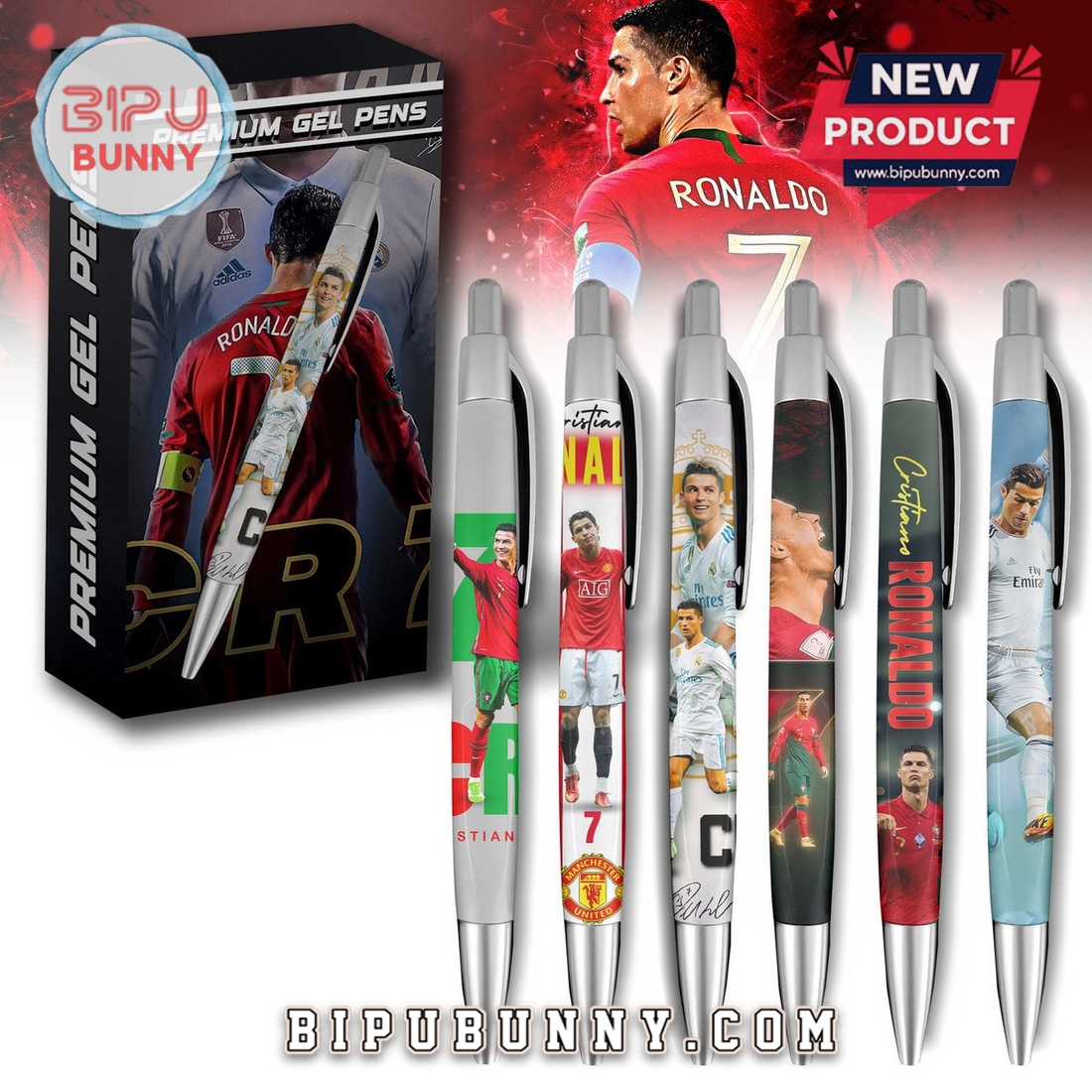 CR7 Premium Gel Pens, Cristiano Ronaldo Gifts CR7 Premium Gel Pens, Cristiano Ronaldo Gifts