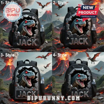 Custom Children’s Dinosaur Wall Crack Style School Bag