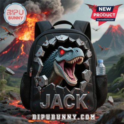 Custom Children’s Dinosaur Wall Crack Style School Bag