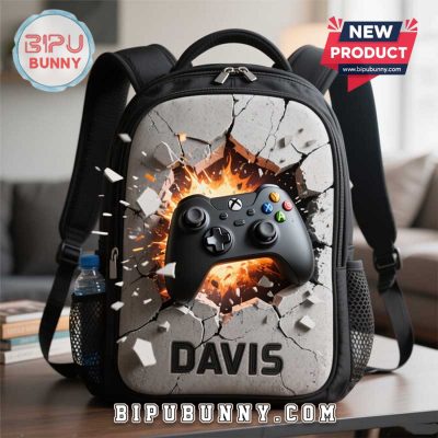 Custom Children’s Game Controller Cracked Style School Bag