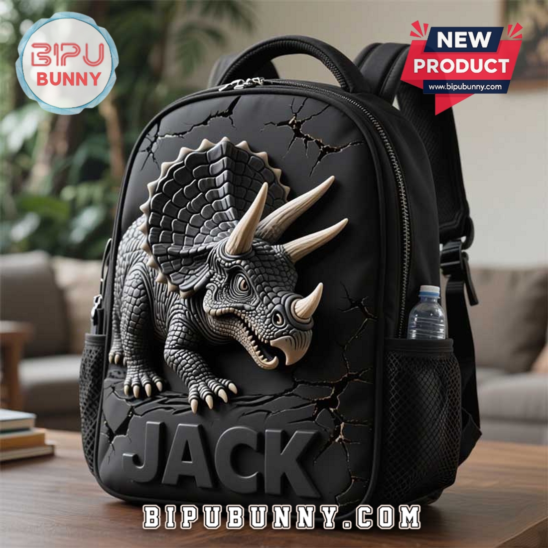 Custom Children’s Triceratops Dinosaur Style School Bag Custom Children’s Triceratops Dinosaur Style School Bag