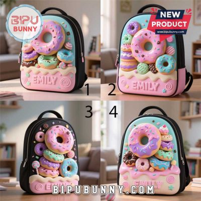 Custom Donut Dessert Style School Bag