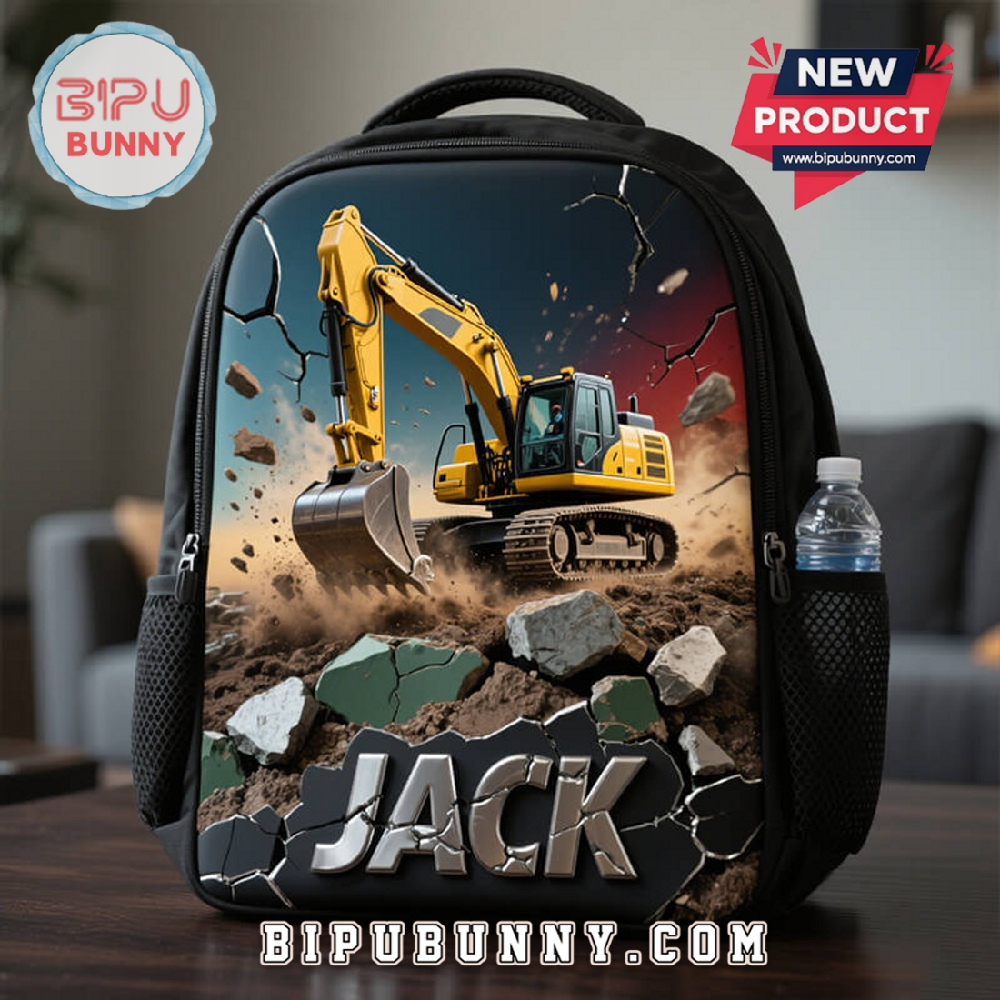 Custom Kids Excavator Style School Bag Custom Kids Excavator Style School Bag