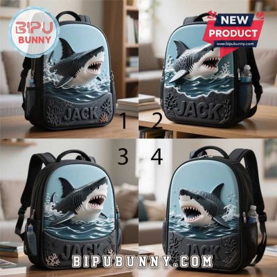 Custom Kids Shark Cracked Style School Bag