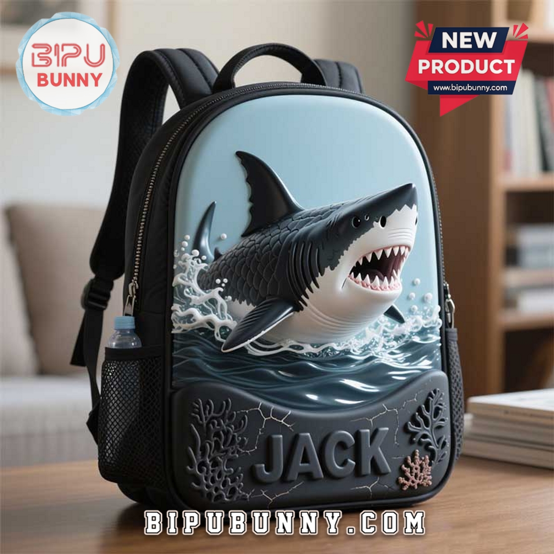 Custom Kids Shark Cracked Style School Bag Custom Kids Shark Cracked Style School Bag