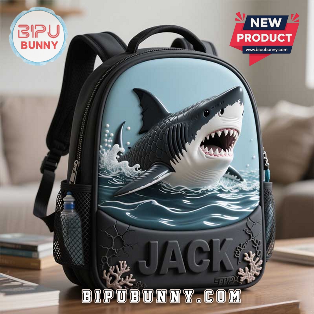 Custom Kids Shark Cracked Style School Bag Custom Kids Shark Cracked Style School Bag