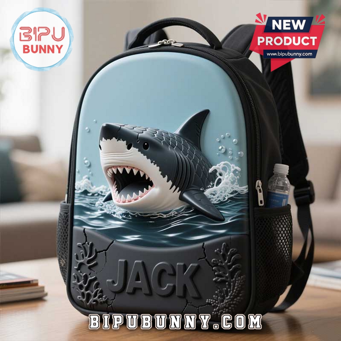 Custom Kids Shark Cracked Style School Bag Custom Kids Shark Cracked Style School Bag