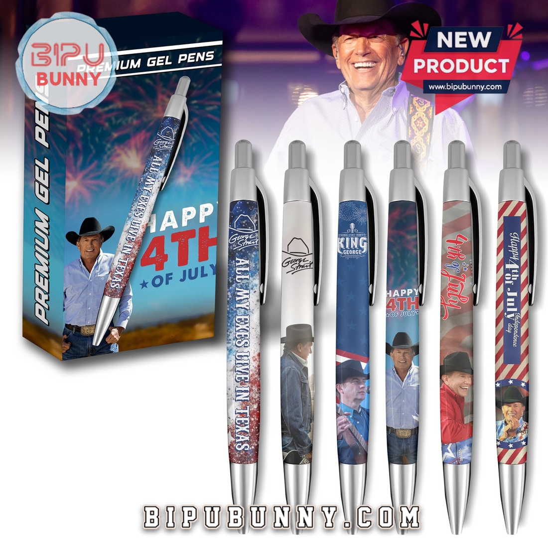 George Strait – Happy 4th Of July Premium Gel Pens George Strait – Happy 4th Of July Premium Gel Pens