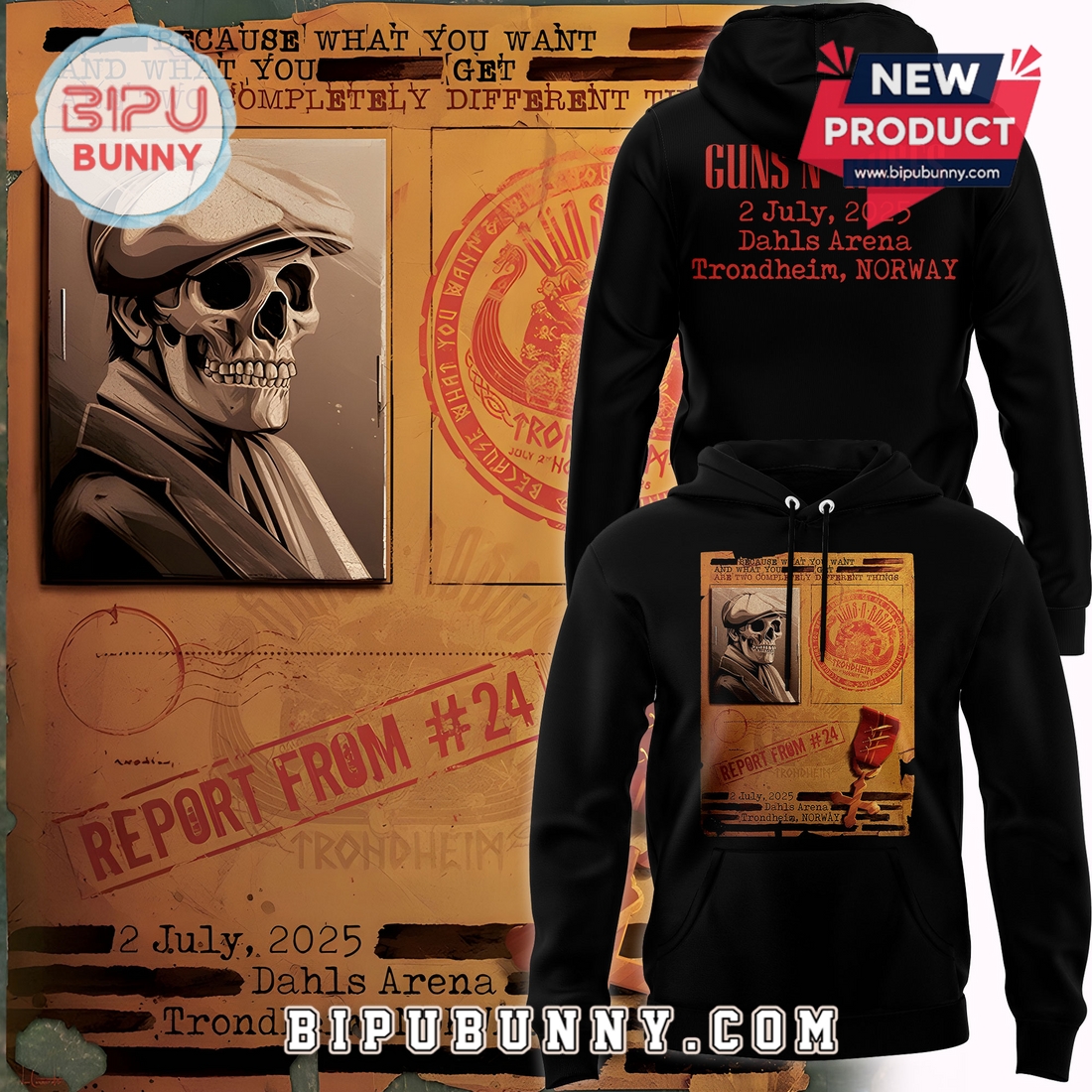 Guns N’ Roses 2025 Edition Norway Trondheim Hoodie And Pants Guns N’ Roses 2025 Edition Norway Trondheim Hoodie And Pants