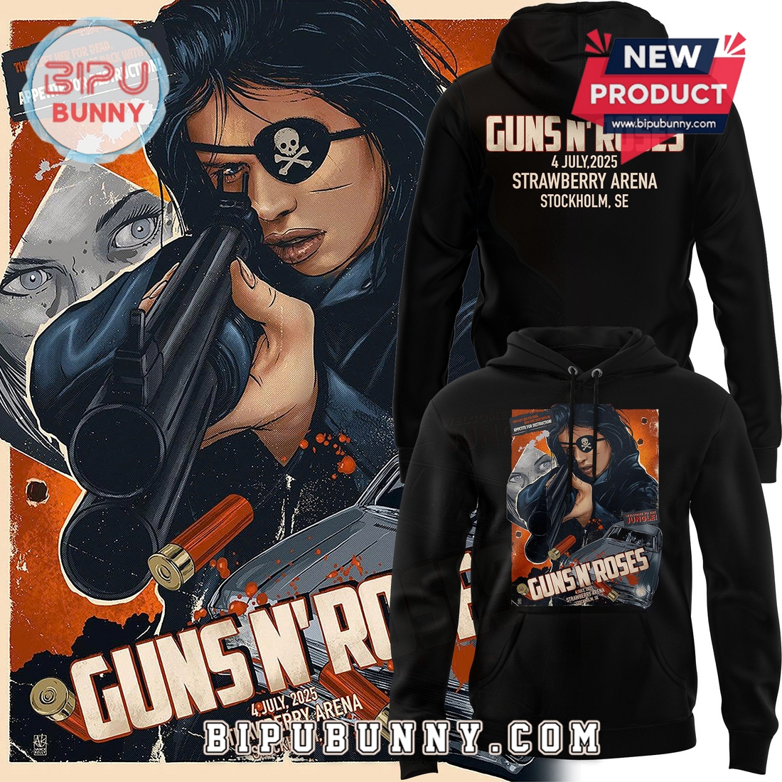 Guns N’ Roses 2025 For Fans Stockholm We’re Back Hoodie Guns N’ Roses 2025 For Fans Stockholm We’re Back Hoodie