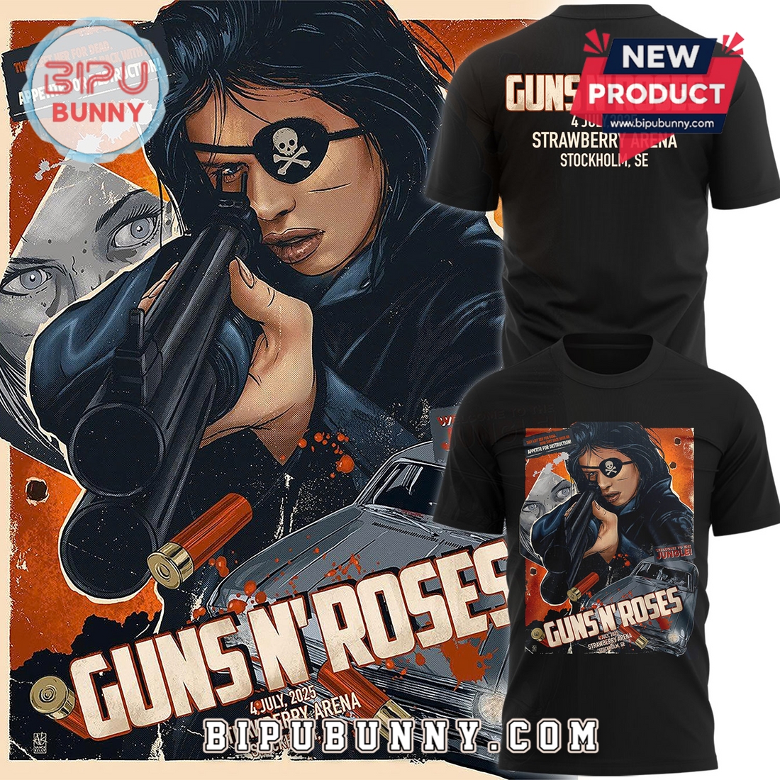 Guns N’ Roses 2025 For Fans Stockholm We’re Back Hoodie Guns N’ Roses 2025 For Fans Stockholm We’re Back Hoodie