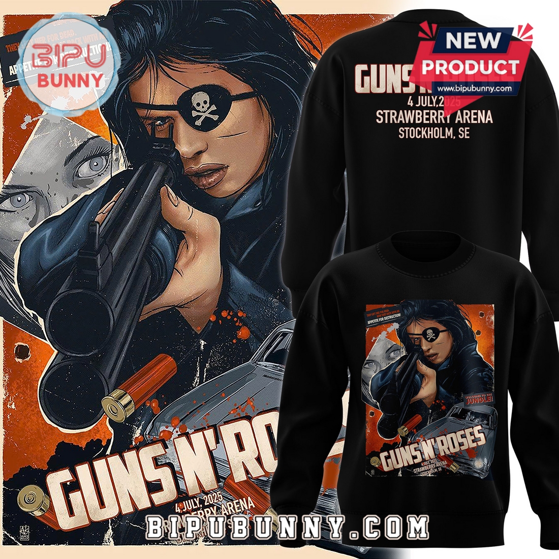 Guns N’ Roses 2025 For Fans Stockholm We’re Back Hoodie Guns N’ Roses 2025 For Fans Stockholm We’re Back Hoodie