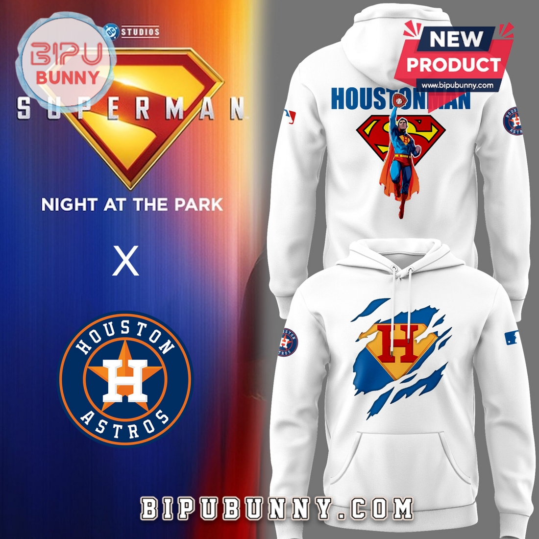 Houston Astros Baseball Superman Night 2025 Hoodie And Cap Houston Astros Baseball Superman Night 2025 Hoodie And Cap