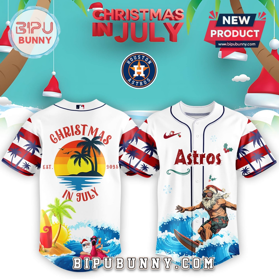 Houston Astros MLB x Christmas July Santa 2025 Baseball Jersey Houston Astros MLB x Christmas July Santa 2025 Baseball Jersey