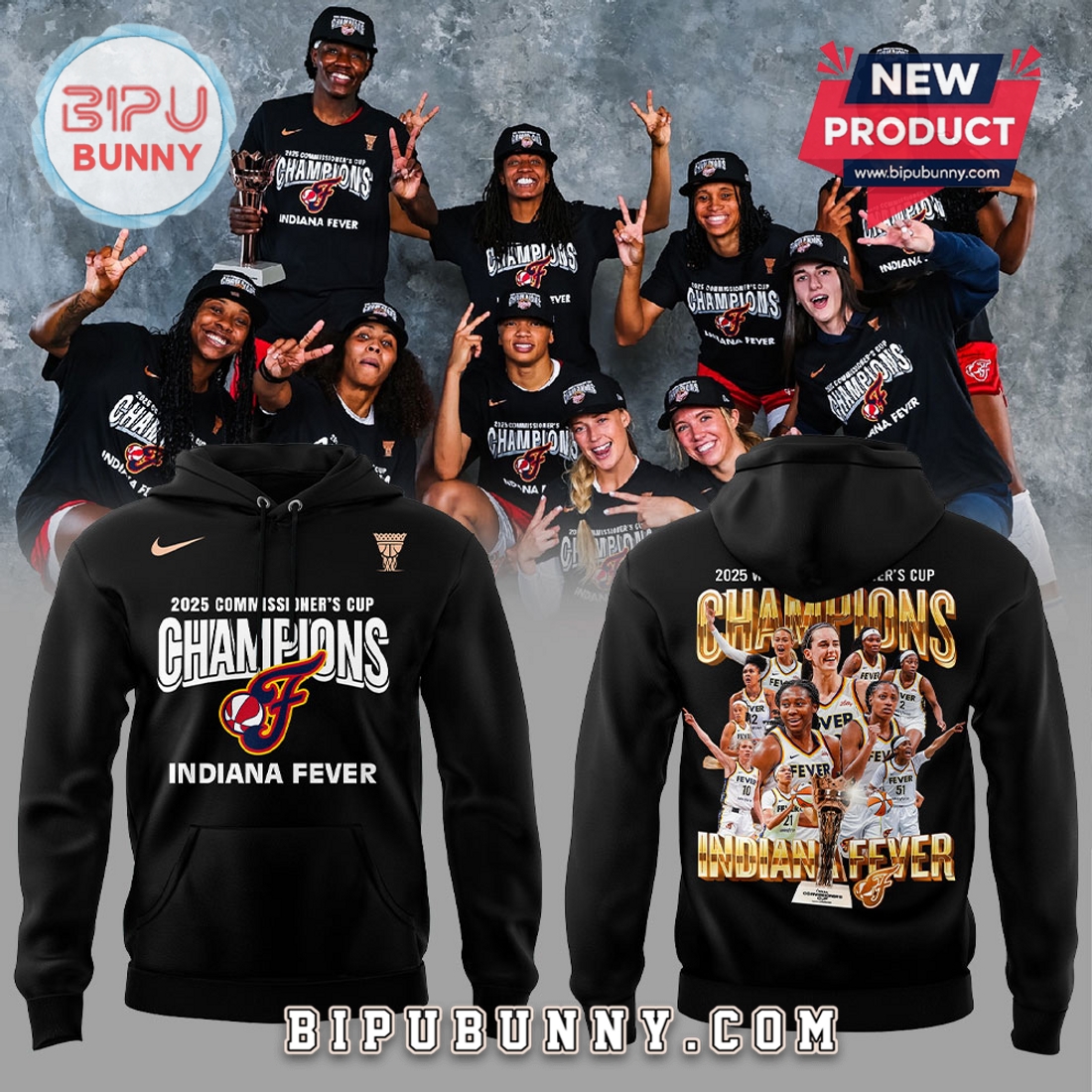 Indiana Fever WNBA 2025 Commissioner’s Cup Hoodie Indiana Fever WNBA 2025 Commissioner’s Cup Hoodie