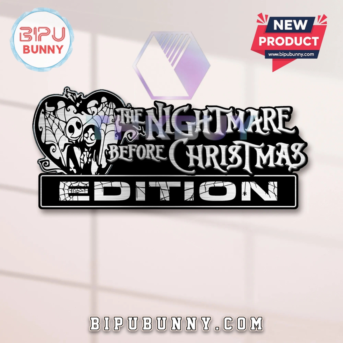 Jack and Sally, The Nightmare Before Christmas Edition Laser Engraved Car Badge Jack and Sally, The Nightmare Before Christmas Edition Laser Engraved Car Badge