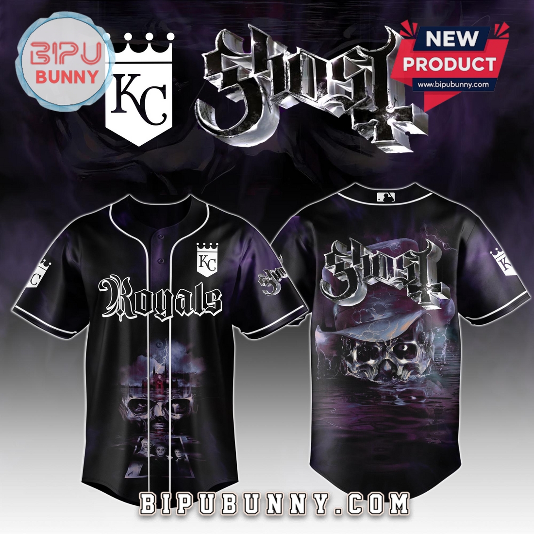 Kansas City Royals MLB GHOST Skeletour World Tour 2025 Jersey Kansas City Royals MLB GHOST Skeletour World Tour 2025 Jersey