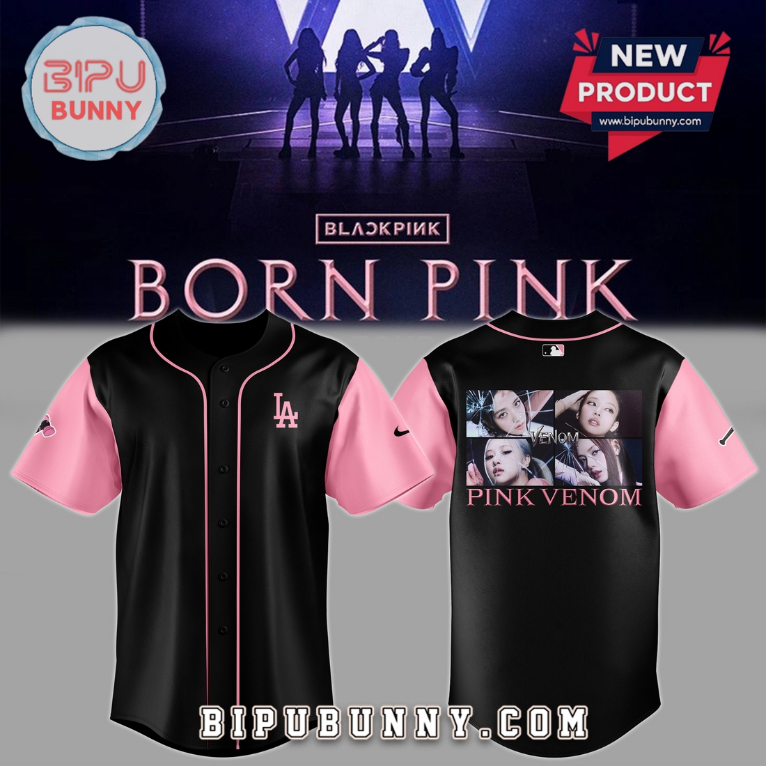 LA Dodgers x Blackpink World Tour Baseball Jersey 2025 LA Dodgers x Blackpink World Tour Baseball Jersey 2025