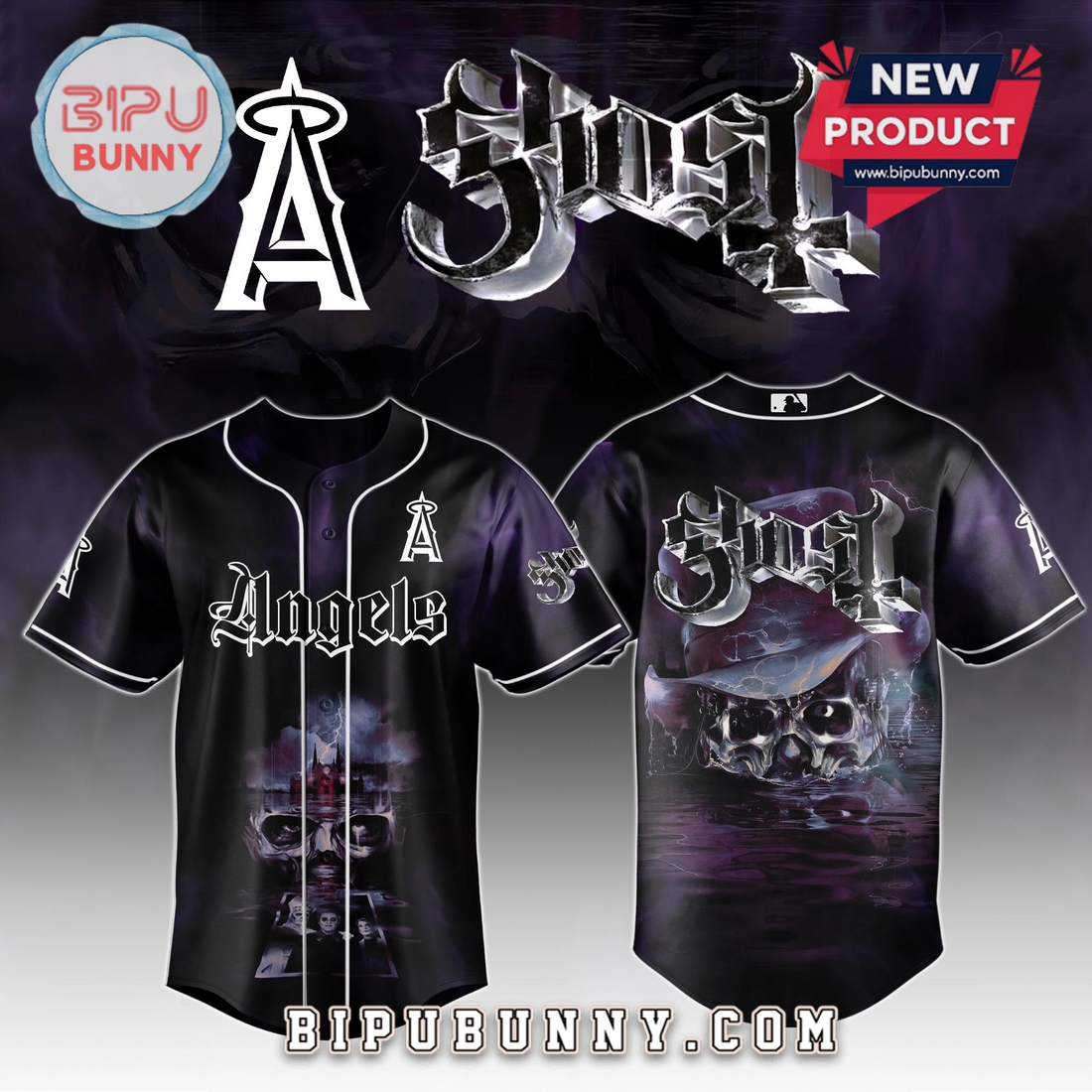 Los Angeles Angels MLB GHOST Skeletour World Tour 2025 Jersey Los Angeles Angels MLB GHOST Skeletour World Tour 2025 Jersey