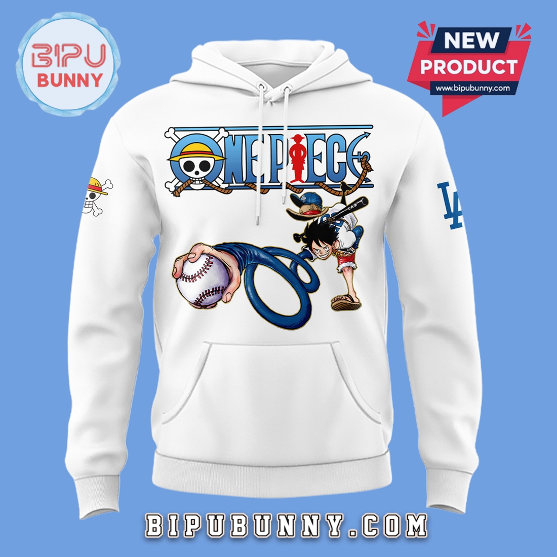Los Angeles Dodgers x One Piece 2025 White Hoodie And Pants Los Angeles Dodgers x One Piece 2025 White Hoodie And Pants