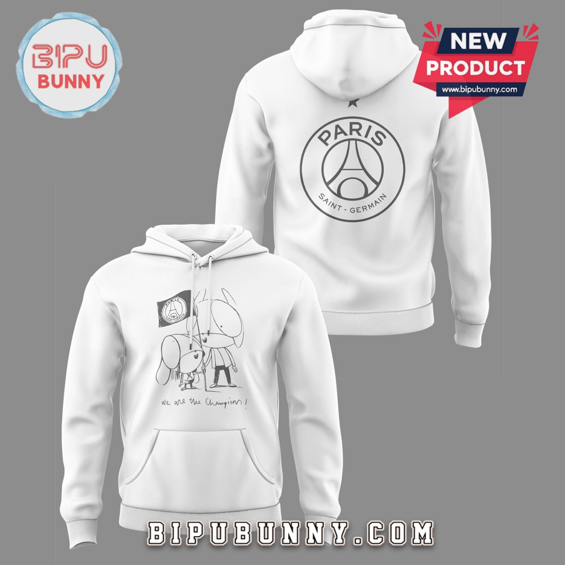 Luis Enrique Xana We Are The Champion White Hoodie And Cap Luis Enrique Xana We Are The Champion White Hoodie And Cap