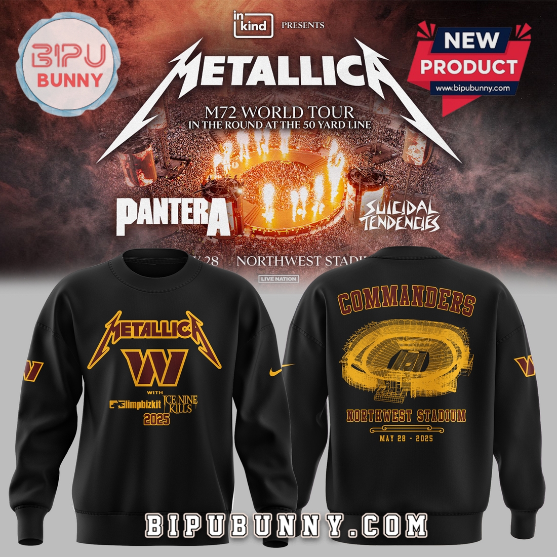 M72 World Tour x Washington Commanders Hoodie 2025 M72 World Tour x Washington Commanders Hoodie 2025