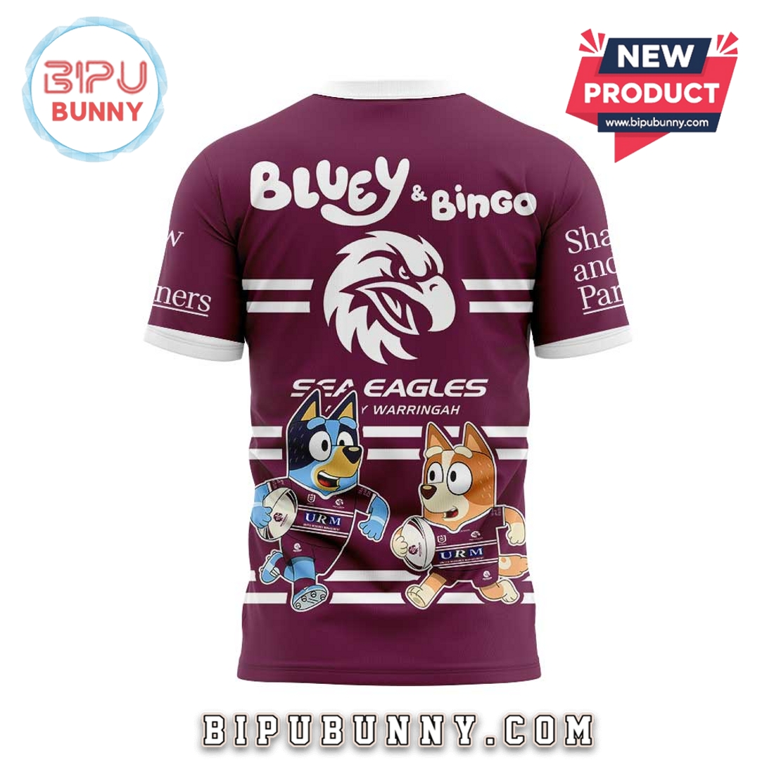 Manly Sea Eagles NRL x Bluey and Bingo Hoodie Manly Sea Eagles NRL x Bluey and Bingo Hoodie