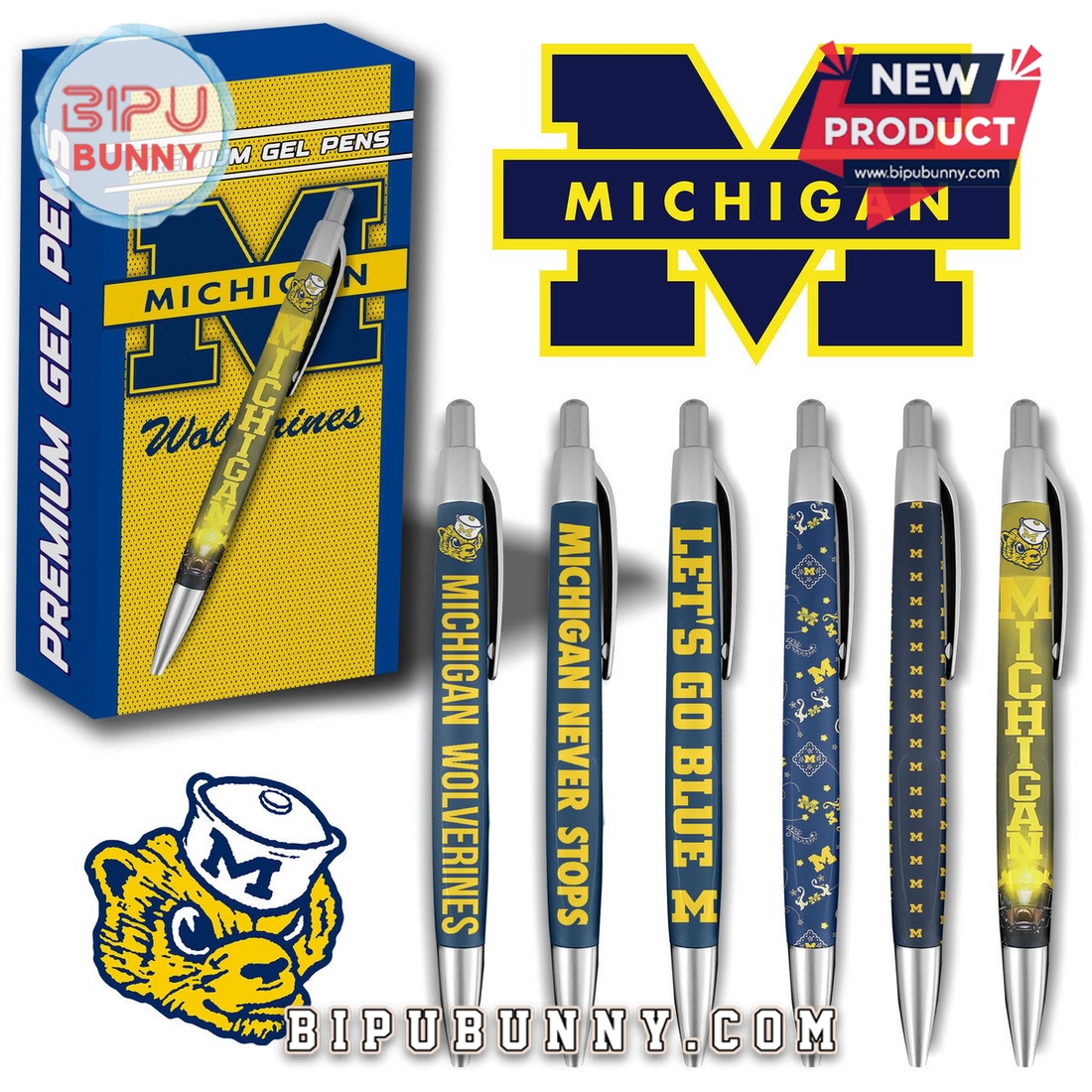 Michigan Wolverines Football Premium Gel Pens Michigan Wolverines Football Premium Gel Pens