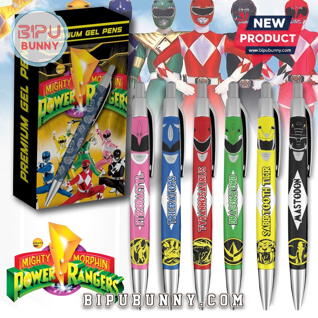 Mighty Morphin Power Rangers Premium Gel Pens Mighty Morphin Power Rangers Premium Gel Pens