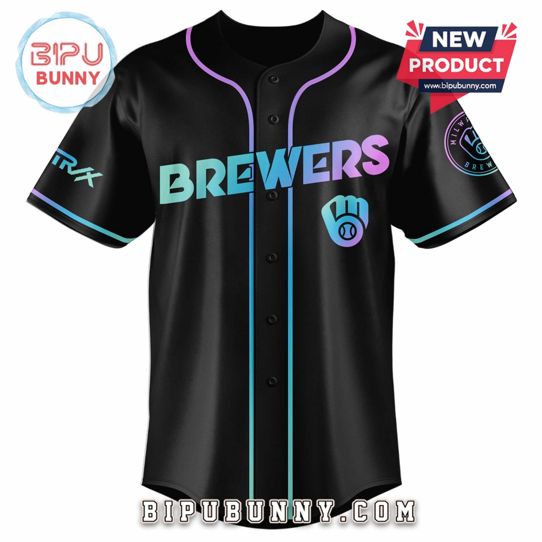 Milwaukee Brewers MLB x KPop Demon Hunters Baseball Jersey Milwaukee Brewers MLB x KPop Demon Hunters Baseball Jersey